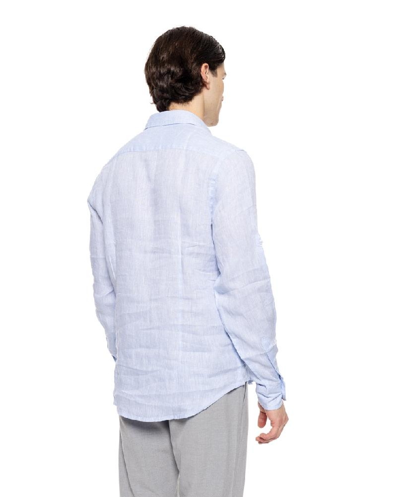 SMART ST' Ανδρικό λινό πουκάμισο με γιακά - 51-203-002