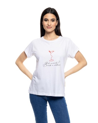BISTON B' Γυναικείο t-shirt με τύπωμα ''RED COCTAIL'' - 53-106-008