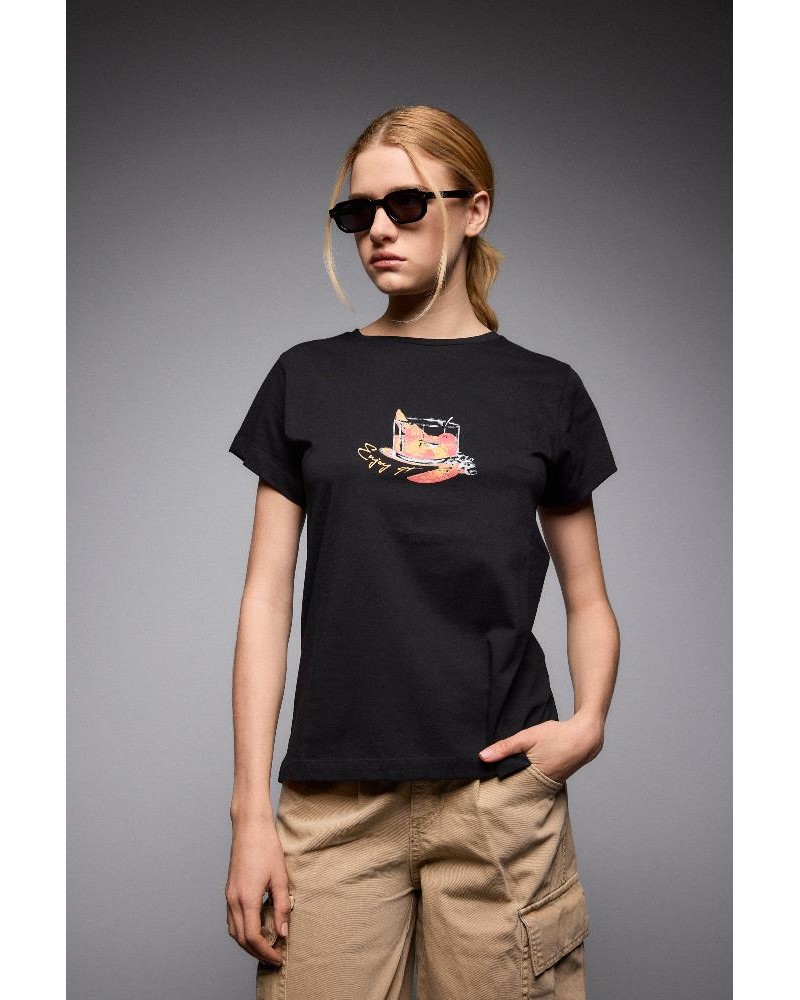 SPLENDID S' Γυναικείο t-shirt με τύπωμα ''SHORT GLASS'' - 53-106-010