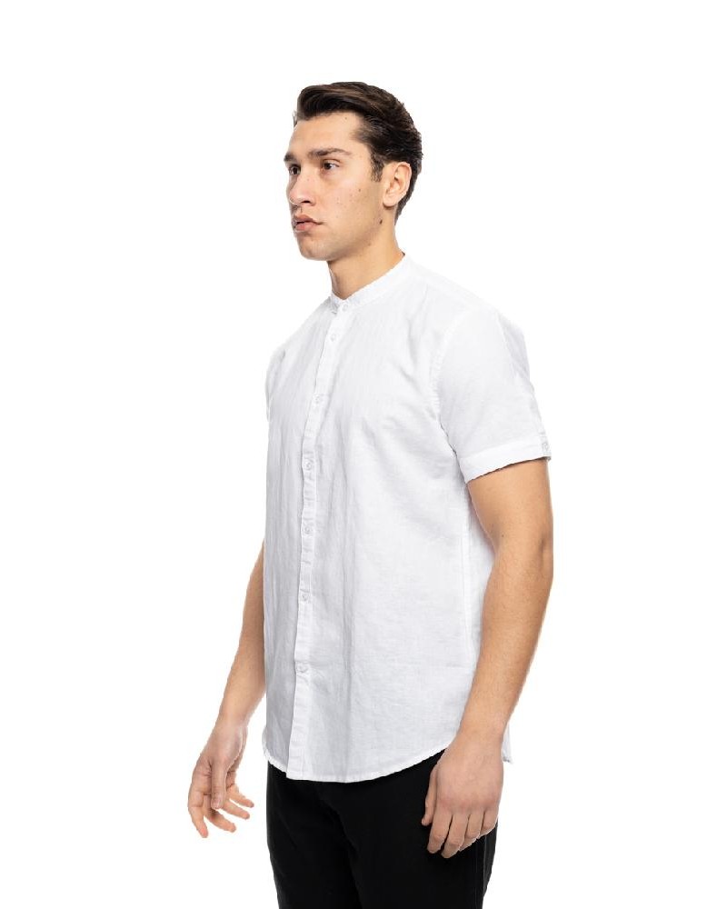 SPLENDID ST'  Ανδρικό λινό κοντομάνικο πουκάμισο με "mao" κολλάρο - 53-203-005