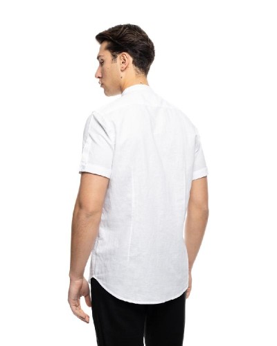 SPLENDID ST'  Ανδρικό λινό κοντομάνικο πουκάμισο με "mao" κολλάρο - 53-203-005