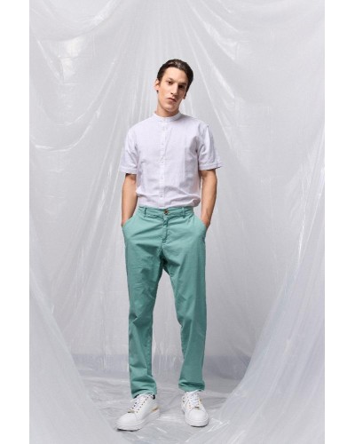 SPLENDID ST'  Ανδρικό λινό κοντομάνικο πουκάμισο με "mao" κολλάρο - 53-203-005