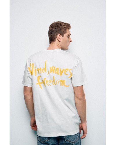 SPLENDID ST' Ανδρικό oversized μπλουζάκι με τυπωμα "wind, waves, freedom" - 55-206-001