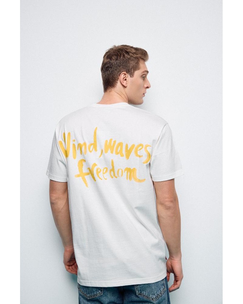 SPLENDID ST' Ανδρικό oversized μπλουζάκι με τυπωμα "wind, waves, freedom" - 55-206-001