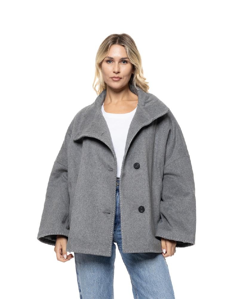 BISTON B' Γυναικείο oversized κοντό πανωφόρι - 56-101-006 BISTON B' Γυναικείο oversized κοντό πανωφόρι - 56-101-006