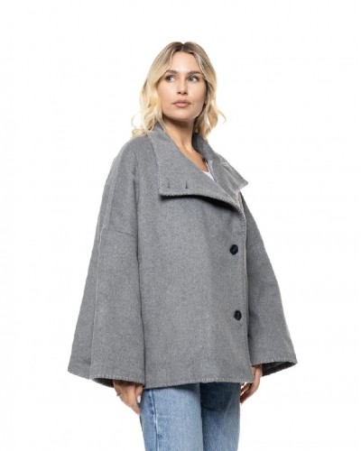 BISTON B' Γυναικείο oversized κοντό πανωφόρι - 56-101-006