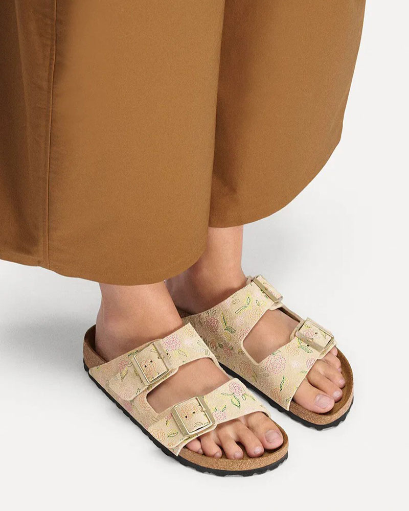 BIRKENSTOCK S26 LEATHER ARIZONA LEVE SANDCASTLE FLOWER PRINT 35 - 43 NARROW SEASONAL ΠΑΠΟΥΤΣΙ ΓΥΝΑΙΚΕΙΟ - BK0SH103173600354300