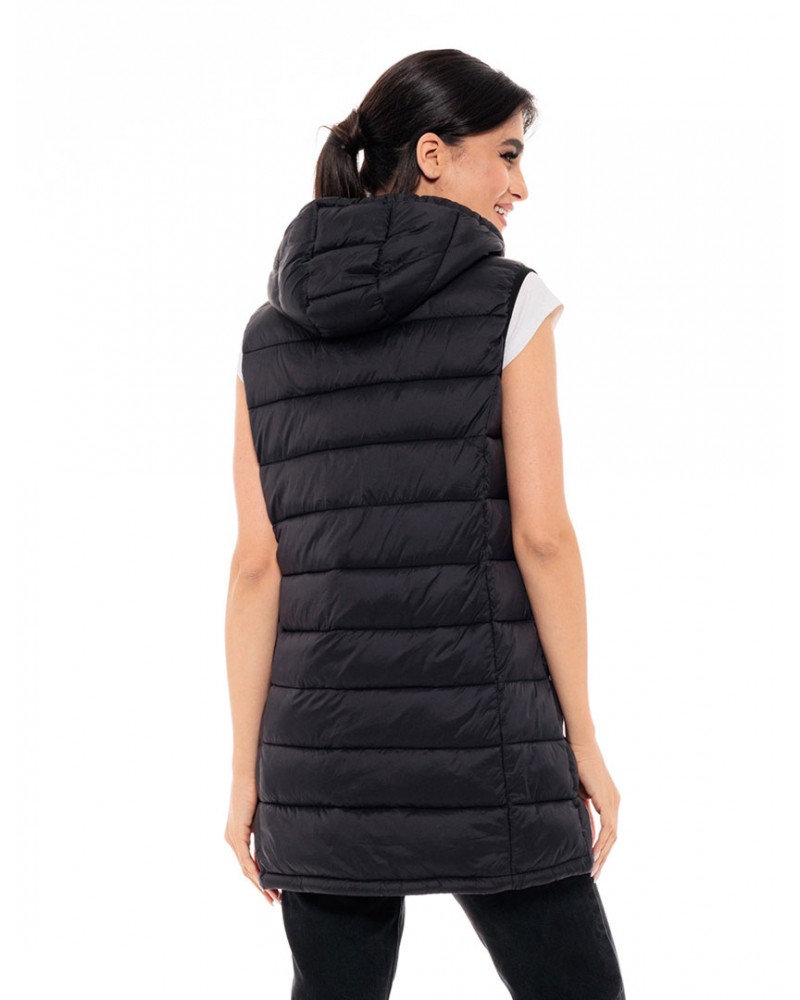 BISTON B'  Γυναικείο ultra light μακρύ αμάνικο μπουφάν με ενσωματωμένη κουκούλα. - 49-102-006