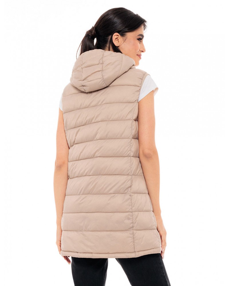 BISTON B'  Γυναικείο ultra light μακρύ αμάνικο μπουφάν με ενσωματωμένη κουκούλα. - 49-102-006