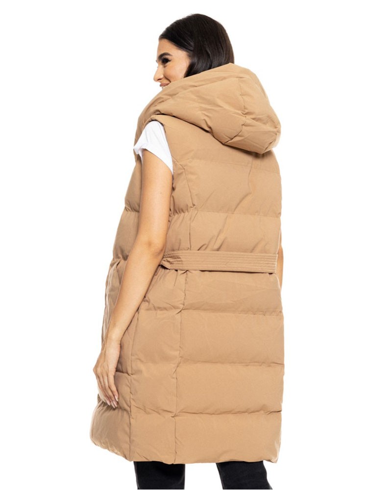BISTON B' Γυναικείο μακρύ αμάνικο μπουφάν με ενσωματωμένη κουκούλα - 50-102-010