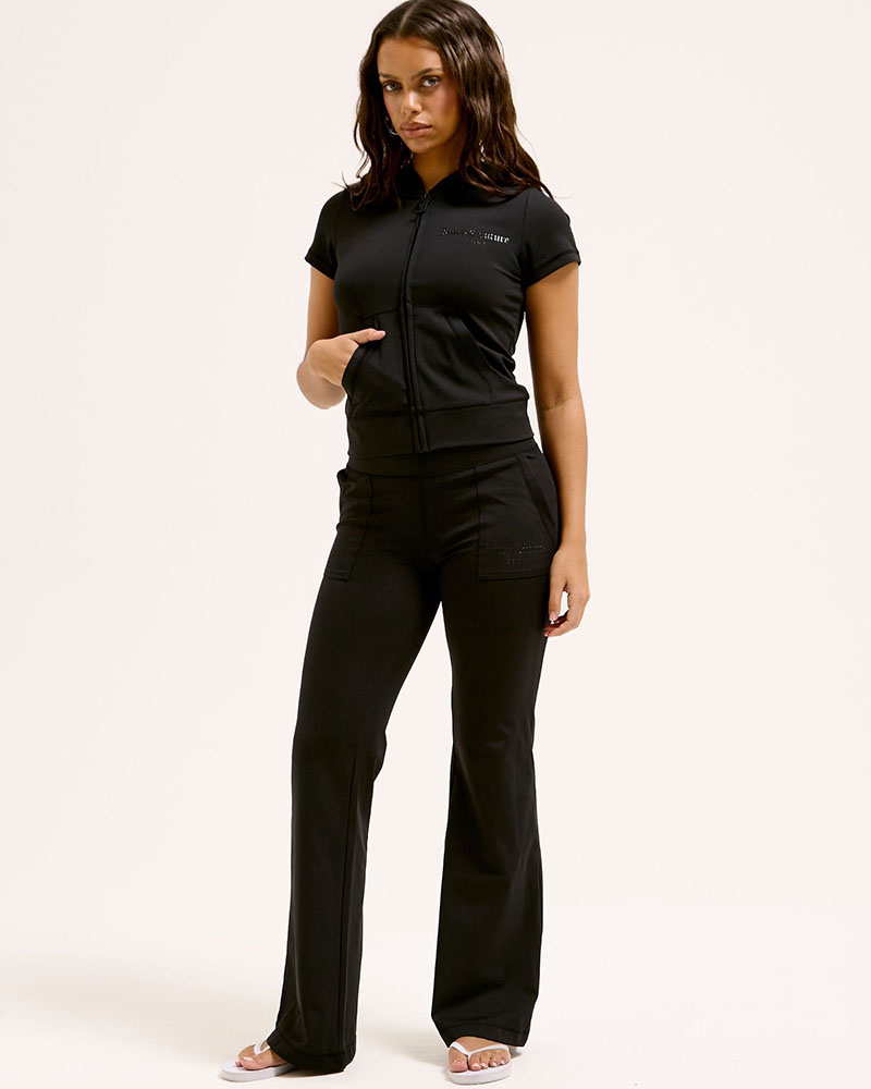 JUICY ACTIVEWEAR BOLT SHORT SLEEVE HOODIE - JCSAS125402-101 JUICY ACTIVEWEAR BOLT SHORT SLEEVE HOODIE - JCSAS125402-101