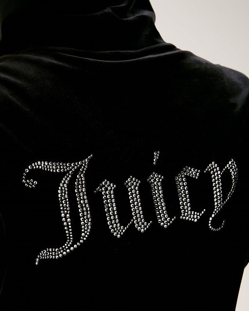 JUICY ICCLE DIAMANTE OVERSIZED CROPPED HOODIE - JCWAS125308-101 JUICY ICCLE DIAMANTE OVERSIZED CROPPED HOODIE - JCWAS125308-101