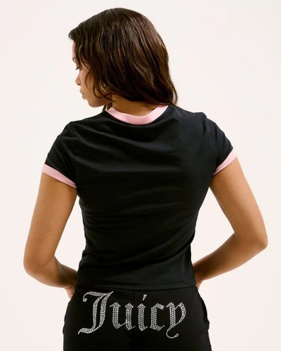 JUICY COLLEGIATE RINGER T-SHIRT - JCWCT125320-101 JUICY COLLEGIATE RINGER T-SHIRT - JCWCT125320-101