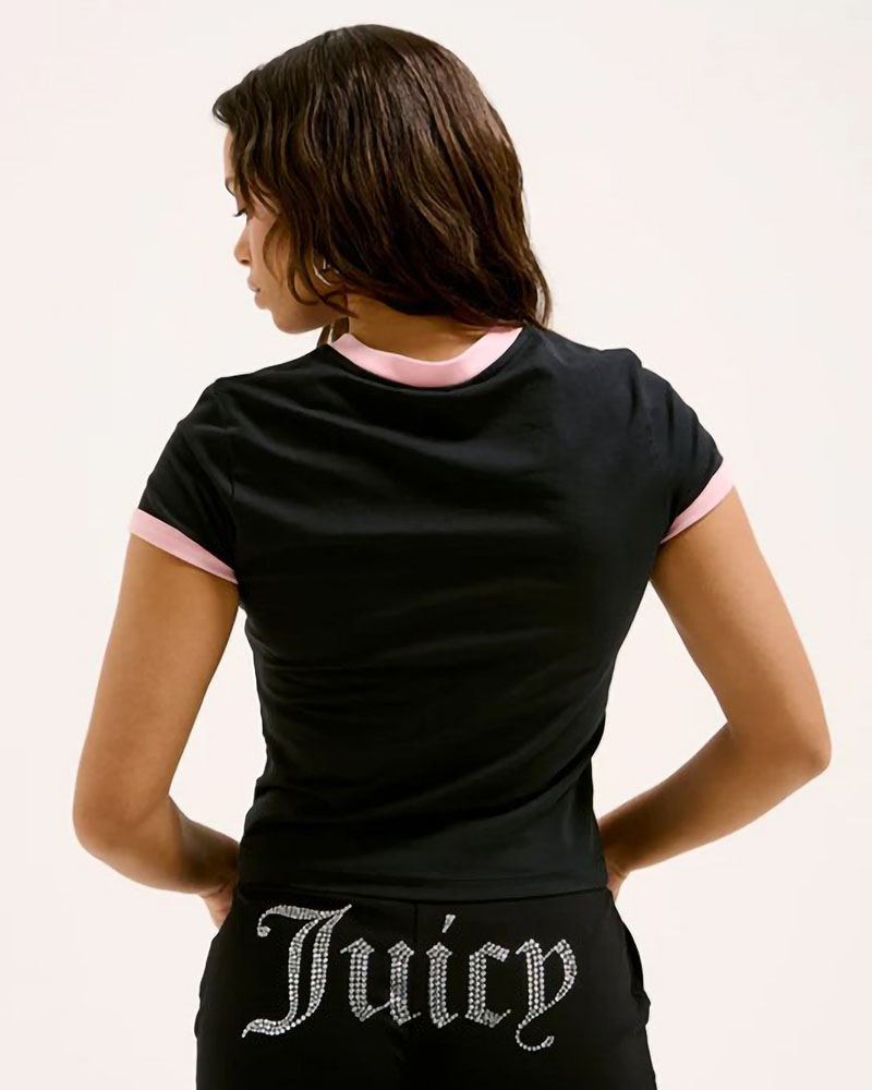 JUICY COLLEGIATE RINGER T-SHIRT - JCWCT125320-101 JUICY COLLEGIATE RINGER T-SHIRT - JCWCT125320-101
