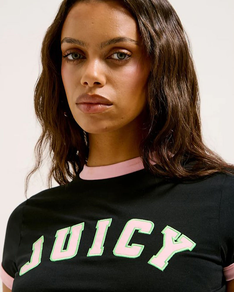JUICY COLLEGIATE RINGER T-SHIRT - JCWCT125320-101 JUICY COLLEGIATE RINGER T-SHIRT - JCWCT125320-101