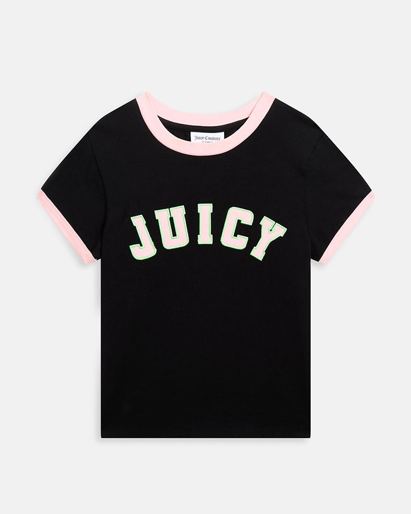 JUICY COLLEGIATE RINGER T-SHIRT - JCWCT125320-101 JUICY COLLEGIATE RINGER T-SHIRT - JCWCT125320-101