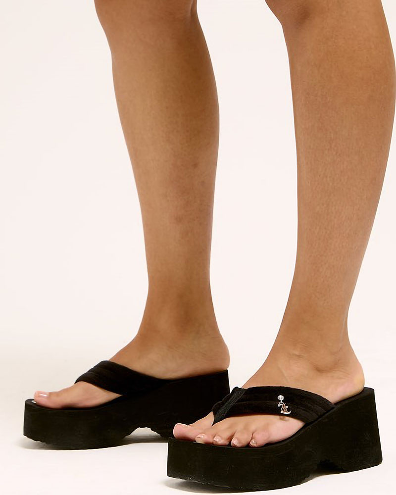 JUICY WHITNEY VELOUR Y2K WEDGE - JCFSAN225009-101 JUICY WHITNEY VELOUR Y2K WEDGE - JCFSAN225009-101