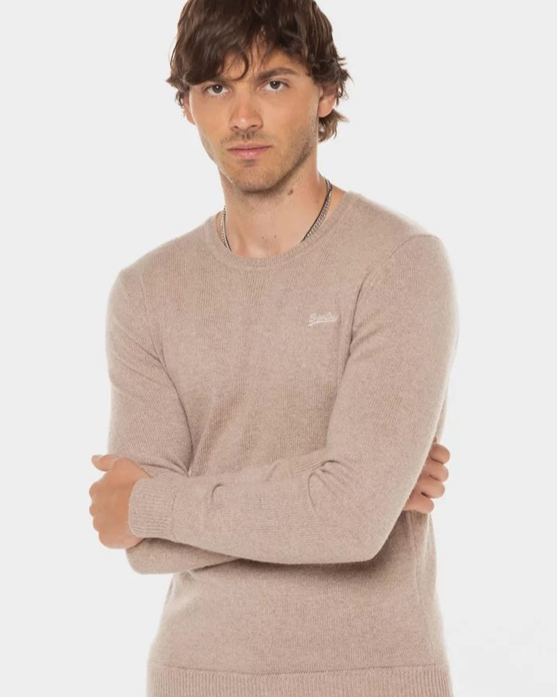 SUPERDRY D5 OVIN ESSENTIAL SLIM FIT CREW JUMPER ΠΛΕΚΤΟ ΑΝΔΡΙΚΟ - SD0APM6110564A000000