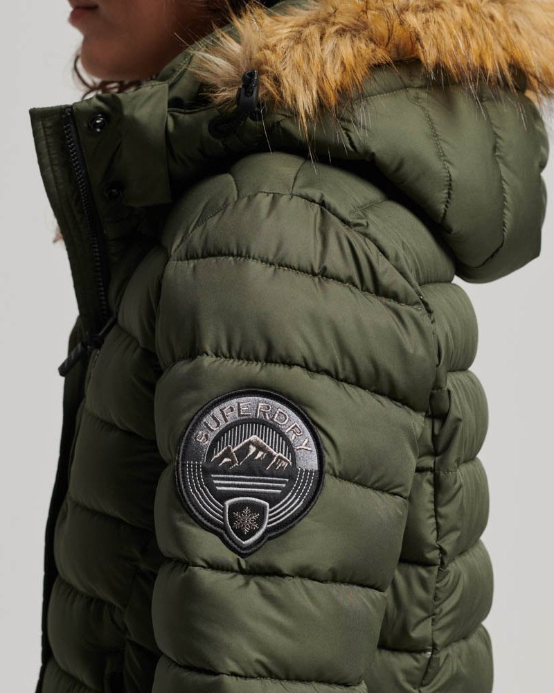 SUPERDRY D5 OVIN FUJI HOODED MID LENGTH PUFFER ΜΠΟΥΦΑΝ ΓΥΝΑΙΚΕΙΟ - SD0APW5011564A000000