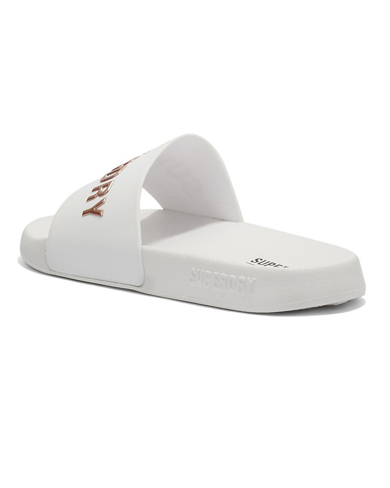 SUPERDRY D2 SDRY LOGO VEGAN POOL SLIDE ΠΑΠΟΥΤΣΙ ΓΥΝΑΙΚΕΙΟ - SD0SHWF310216A000000