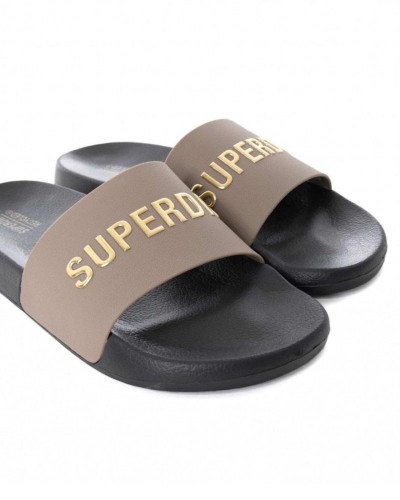 SUPERDRY D2 SDRY LOGO VEGAN POOL SLIDE ΠΑΠΟΥΤΣΙ ΓΥΝΑΙΚΕΙΟ - SD0SHWF310216A000000