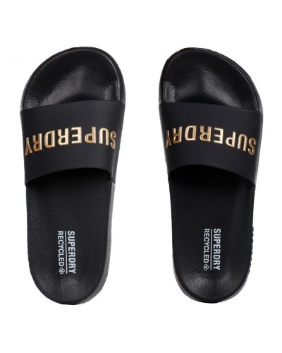 SUPERDRY D2 SDRY LOGO VEGAN POOL SLIDE ΠΑΠΟΥΤΣΙ ΓΥΝΑΙΚΕΙΟ - SD0SHWF310216A000000