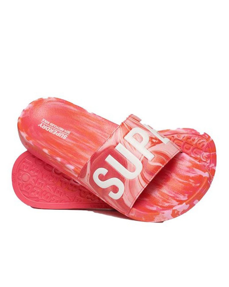 SUPERDRY D2 SDRY MARBLE VEGAN POOL SLIDE ΠΑΠΟΥΤΣΙ ΓΥΝΑΙΚΕΙΟ - SD0SHWF310218A000000