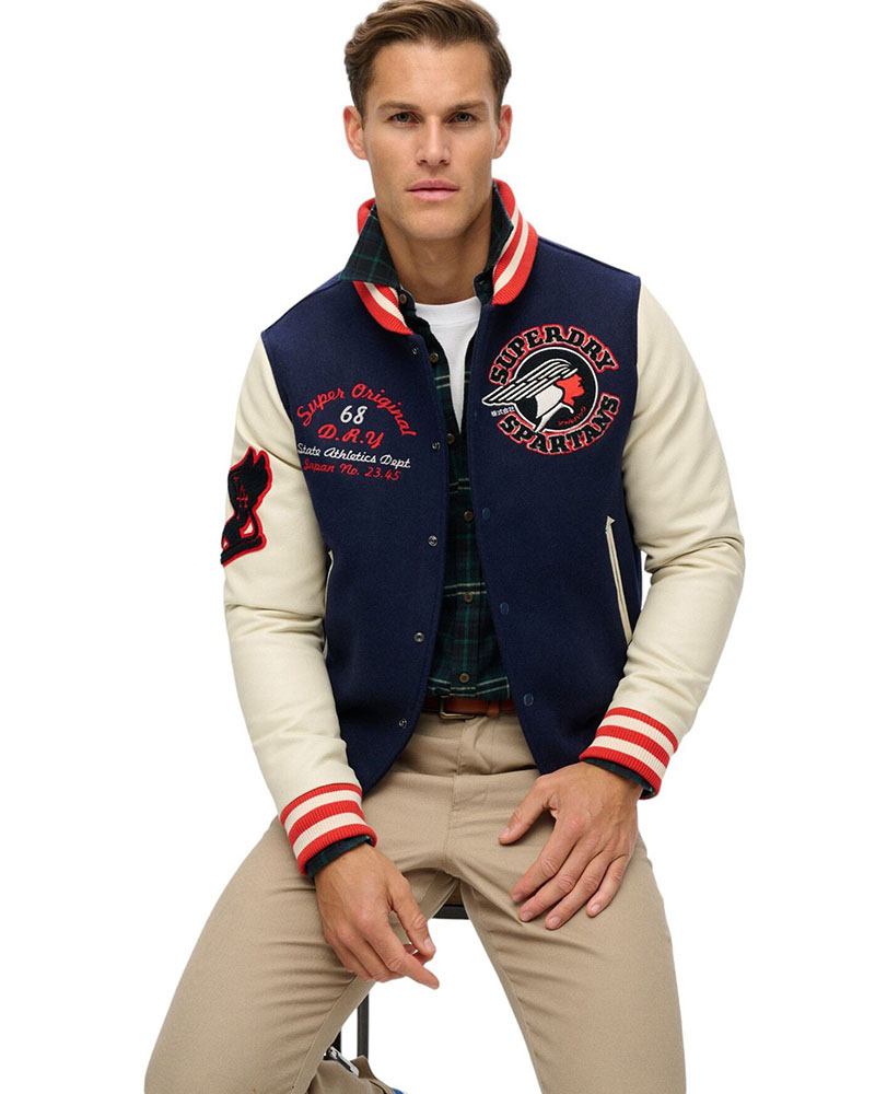 SUPERDRY D2 OVIN VARSITY PATCHED BOMBER ΜΠΟΥΦΑΝ ΑΝΔΡΙΚΟ - SD0APM5011942A000000 SUPERDRY D2 OVIN VARSITY PATCHED BOMBER ΜΠΟΥΦΑΝ ΑΝΔΡΙΚΟ - SD0APM5011942A000000