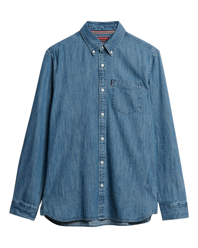 SUPERDRY D1 STUD ESSENTIALS L/S DENIM SHIRT ΠΟΥΚΑΜΙΣΟ ΑΝΔΡΙΚΟ - SD0APM4010997A000000 SUPERDRY D1 STUD ESSENTIALS L/S DENIM SHIRT ΠΟΥΚΑΜΙΣΟ ΑΝΔΡΙΚΟ - SD0APM4010997A000000