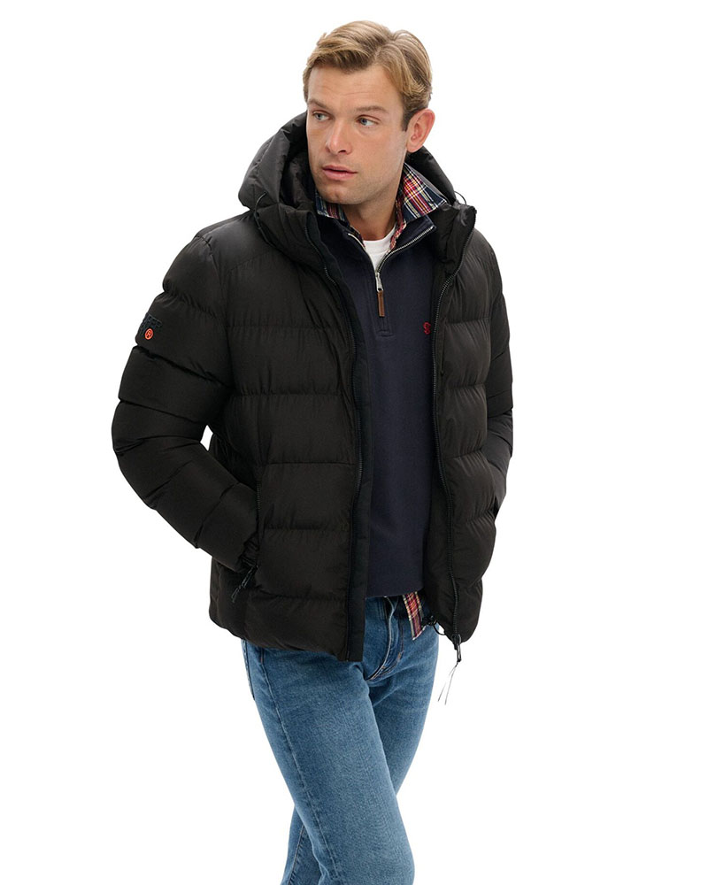 SUPERDRY & CO D1 SDSW HOODED SPORTS PUFFER JACKET ΜΠΟΥΦΑΝ ΑΝΔΡΙΚΟ - SD0APM5011905A000000