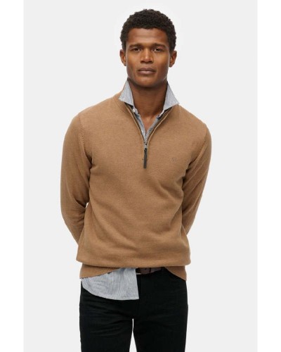 SUPERDRY & CO D1 STUD ESSENTIALS COTTON HALF ZIP ΠΛΕΚΤΟ ΑΝΔΡΙΚΟ - SD0APM6110690A000000