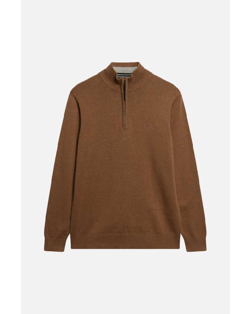 SUPERDRY & CO D1 STUD ESSENTIALS COTTON HALF ZIP ΠΛΕΚΤΟ ΑΝΔΡΙΚΟ - SD0APM6110690A000000