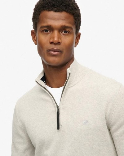 SUPERDRY & CO D1 STUD ESSENTIALS COTTON HALF ZIP ΠΛΕΚΤΟ ΑΝΔΡΙΚΟ - SD0APM6110690A000000