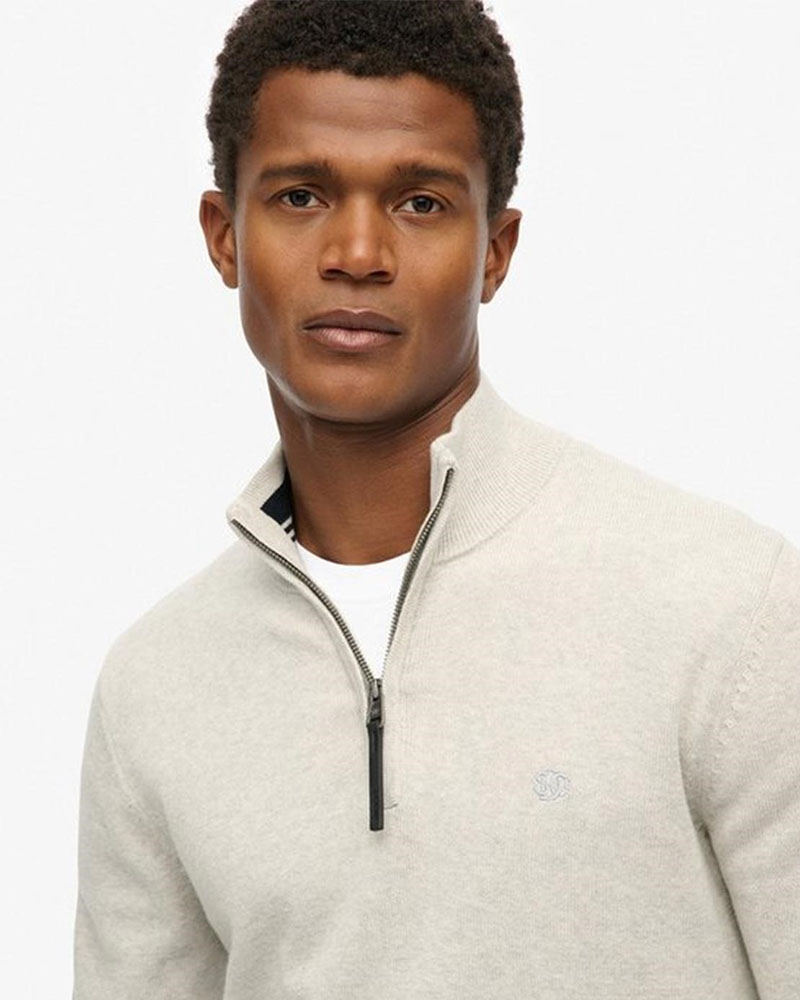 SUPERDRY & CO D1 STUD ESSENTIALS COTTON HALF ZIP ΠΛΕΚΤΟ ΑΝΔΡΙΚΟ - SD0APM6110690A000000