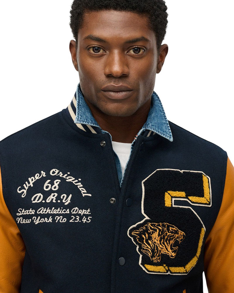 SUPERDRY & CO D1 OVIN VINTAGE PATCHED VARSITY JKT ΜΠΟΥΦΑΝ ΑΝΔΡΙΚΟ - SD0APM5012183A000000 SUPERDRY & CO D1 OVIN VINTAGE PATCHED VARSITY JKT ΜΠΟΥΦΑΝ ΑΝΔΡΙΚΟ - SD0APM5012183A000000