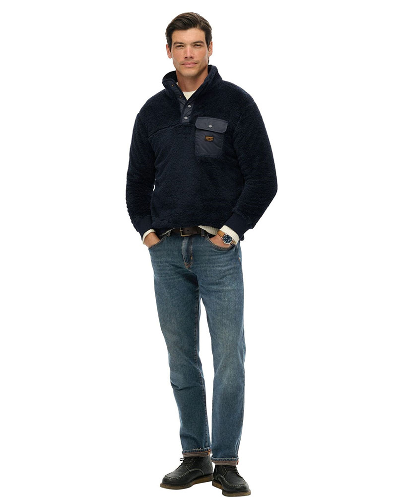 SUPERDRY & CO D1 OVIN HIGH PILE FLEECE HENLEY ΦΟΥΤΕΡ ΑΝΔΡΙΚΟ - SD0APM2014258A000000