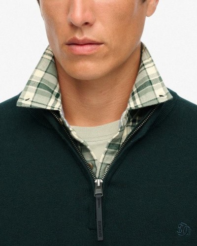 SUPERDRY & CO D1 STUD ESSENTIALS COTTON HALF ZIP ΠΛΕΚΤΟ ΑΝΔΡΙΚΟ - SD0APM6110690A000000