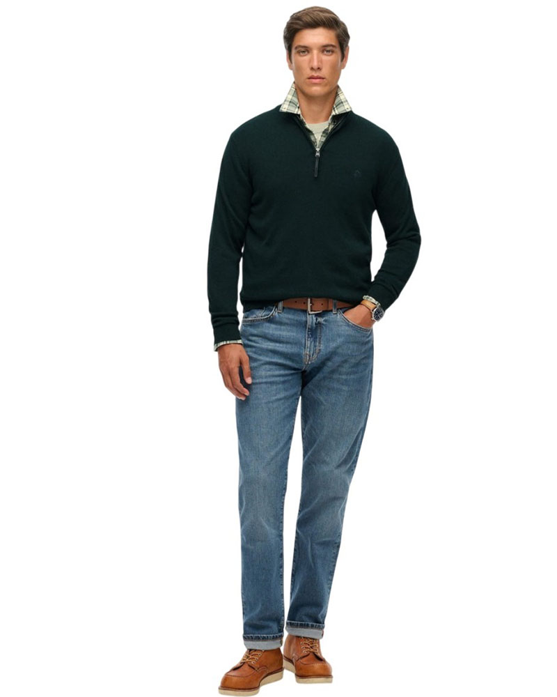 SUPERDRY & CO D1 STUD ESSENTIALS COTTON HALF ZIP ΠΛΕΚΤΟ ΑΝΔΡΙΚΟ - SD0APM6110690A000000