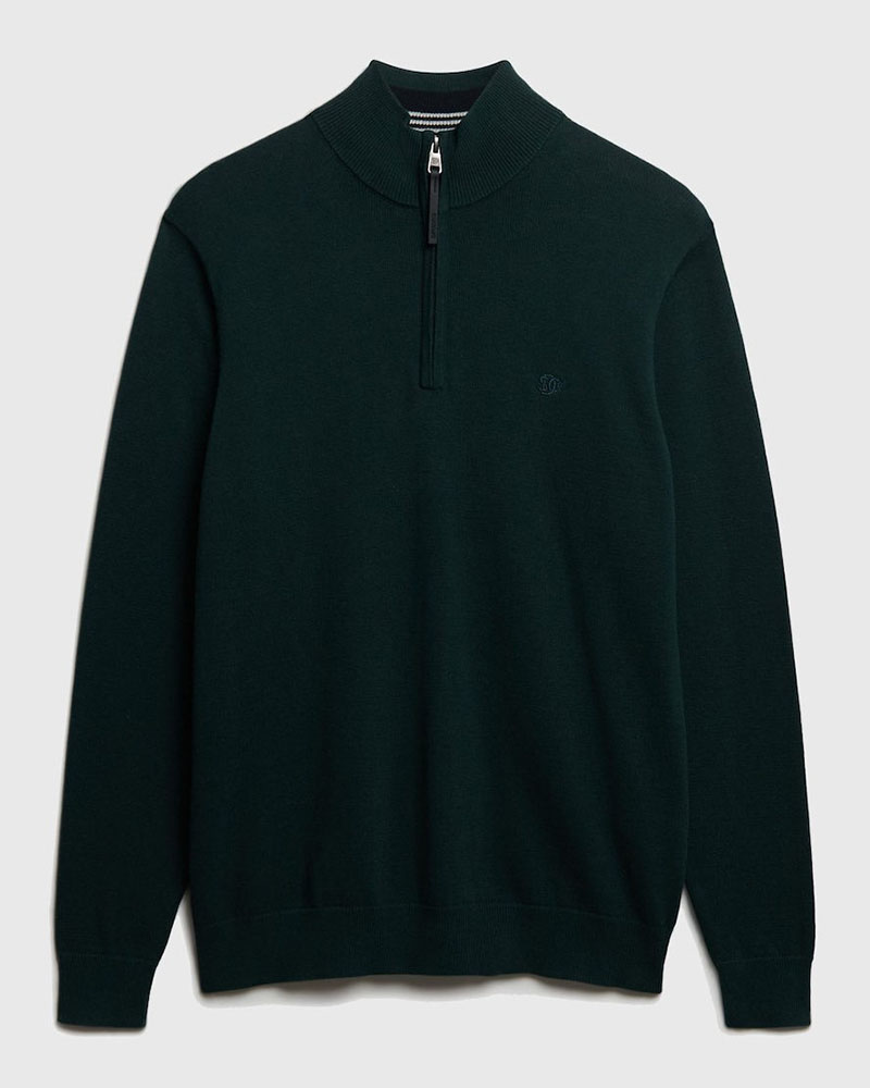 SUPERDRY & CO D1 STUD ESSENTIALS COTTON HALF ZIP ΠΛΕΚΤΟ ΑΝΔΡΙΚΟ - SD0APM6110690A000000