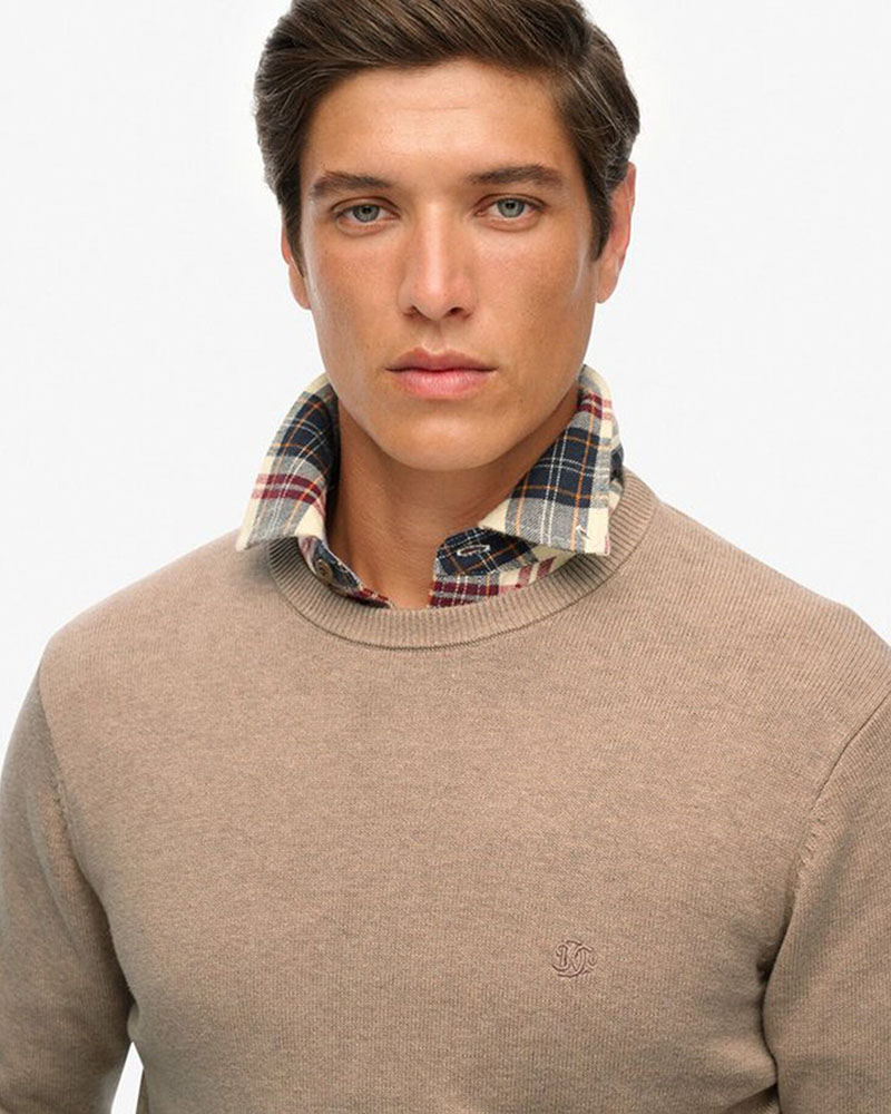 SUPERDRY & CO D1 STUD ESSENTIALS COTTON JUMPER ΠΛΕΚΤΟ ΑΝΔΡΙΚΟ - SD0APM6110691A000000