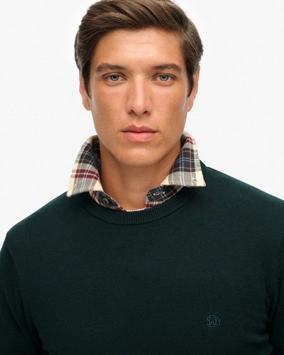 SUPERDRY & CO D1 STUD ESSENTIALS COTTON JUMPER ΠΛΕΚΤΟ ΑΝΔΡΙΚΟ - SD0APM6110691A000000