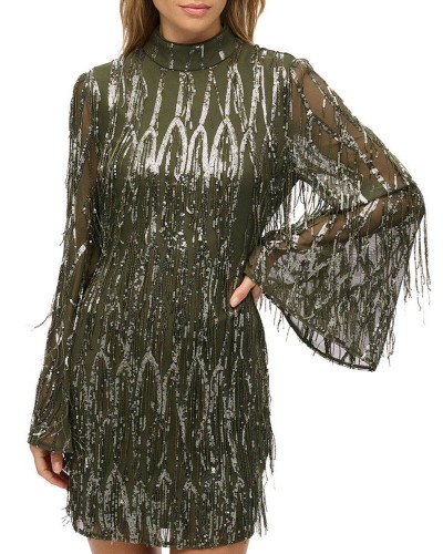 SUPERDRY & CO D3 STUD FRINGE SEQUIN MINI DRESS ΦΟΡΕΜΑ ΓΥΝΑΙΚΕΙΟ - SD0APW8011989A000000
