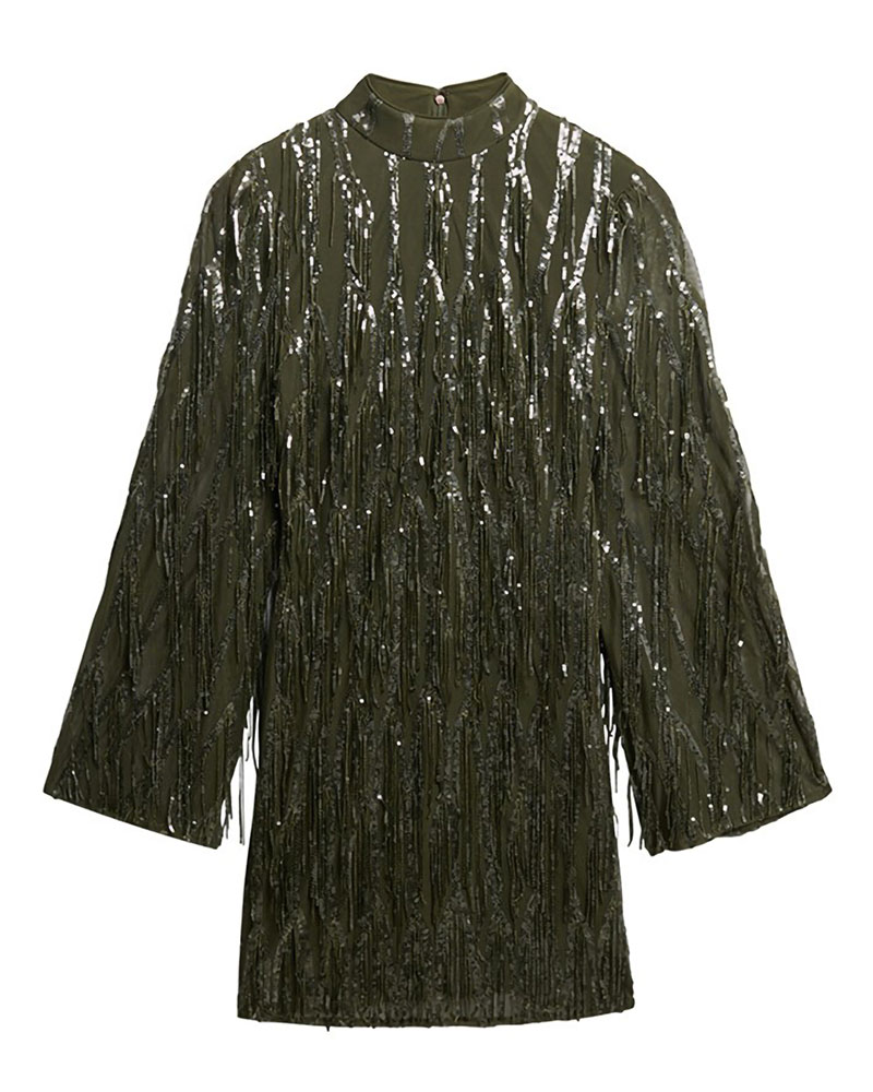 SUPERDRY & CO D3 STUD FRINGE SEQUIN MINI DRESS ΦΟΡΕΜΑ ΓΥΝΑΙΚΕΙΟ - SD0APW8011989A000000