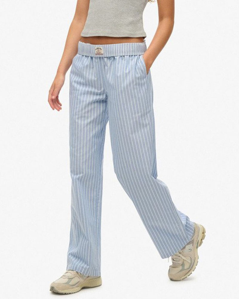 SUPERDRY & CO D2 OVIN COTTON STRIPE ELASTIC TROUSER ΠΑΝΤΕΛΟΝΙ ΓΥΝΑΙΚΕΙΟ - SD0APW7011273A000000