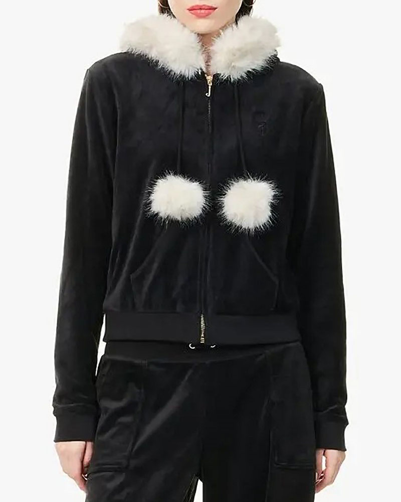 JUICY BRIT FUR TRIM HOODIE - JCGAS225007-101