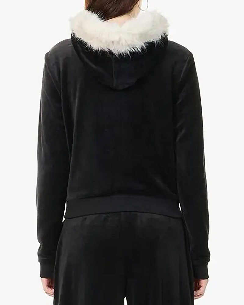 JUICY BRIT FUR TRIM HOODIE - JCGAS225007-101