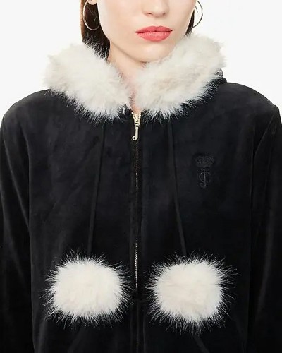JUICY BRIT FUR TRIM HOODIE - JCGAS225007-101