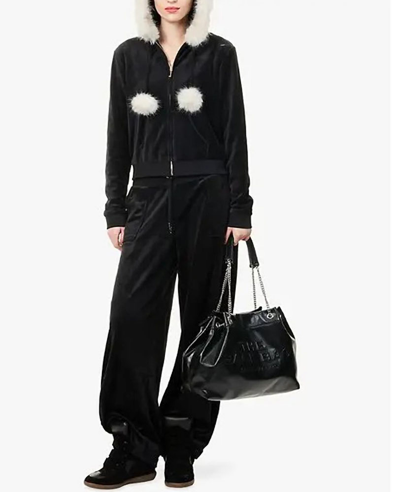 JUICY BRIT FUR TRIM HOODIE - JCGAS225007-101