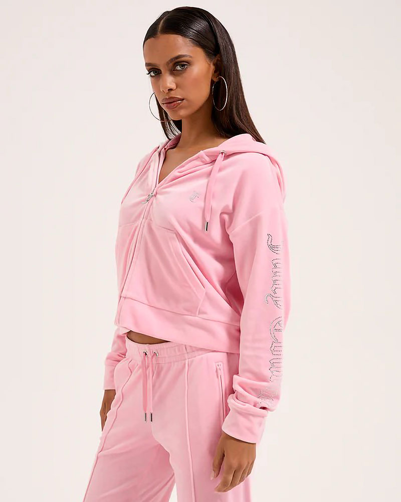 JUICY ICCLE DIAMANTE OVERSIZED CROPPED HOODIE - JCWAS225310-105 JUICY ICCLE DIAMANTE OVERSIZED CROPPED HOODIE - JCWAS225310-105