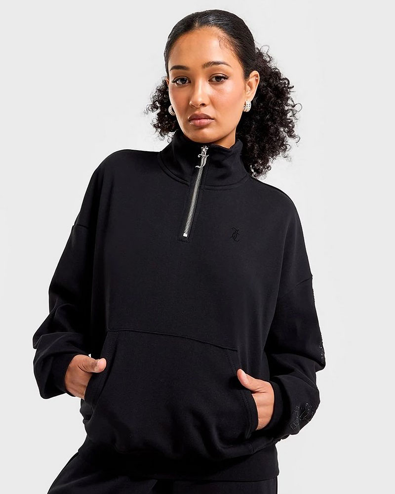 JUICY ICCLE FLEECE DIAMANTE OVERSIZED CROPPED HOODIE - JCWAS225319-101 JUICY ICCLE FLEECE DIAMANTE OVERSIZED CROPPED HOODIE - JCWAS225319-101